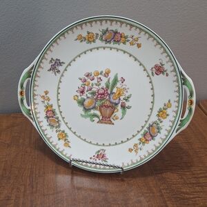 Vtg Theodore Haviland Porcelain Green/White Floral Plate Cottagecore Grannycore
